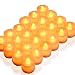 SET OF 24 LED BATTERY TEA CANDLE LIGHTS WITH AMBER FLAME & WHITE BASE CANDLES AMBER SAFE FLAMELESS TEALIGHTS - IDEAL FOR CHRISTMAS, WEDDINGS, PARTY..