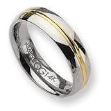 Titanium 14k Gold Inlay 6mm Polished Band TB195-12