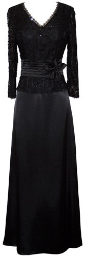 Mother Of The Bride Formal Wedding Party Gown Beaded Lace & Satin MOB Dress