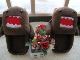 Domo Kun Cosplay Adult Plush Stuffed Rave Shoes Indoor Room Slippers 11"