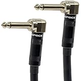 Monoprice 109780 8-inch Premier Series 1/4-Inch Right Angle Male to Right Angle Male 16AWG Guitar Patch Cable