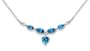 Elegant 6.25 carats total weight Heart & Marquise Shape Swiss Blue Topaz Multi-Gemstone Necklace in Sterling Silver