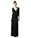 On Trend Women's Paris Solid Chevron 3/4 Sleeve Long Maxi Dress