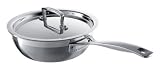 Le Creuset 3-Ply Stainless Steel Non-Stick Chef's Pan with Lid, 24 cm