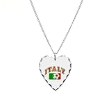Necklace Heart Charm Italy Italian Soccer Grunge - Italian Flag