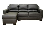 3-Seat Sectional Sofa with Chaise - Dark Brown Leather