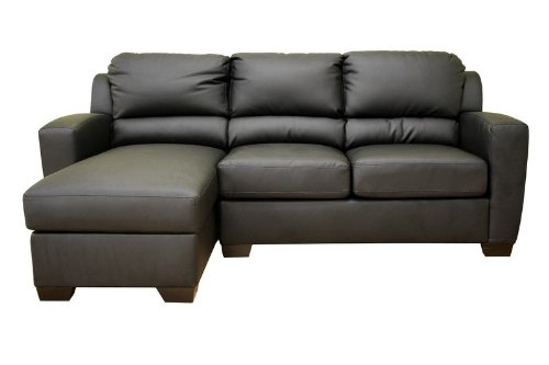 3-Seat Sectional Sofa with Chaise - Dark Brown Leather