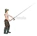 Wallmonkeys Peel and Stick Wall Decals - Young Fisherwoman Posing - Removable Graphic