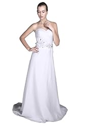 Lace-Up Applique Chiffon Sweetheart Wedding Party Dress 