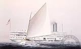 #18 Narragansett Passing - Artist: John Mecray - Art Print Poster - With a Black Wood Frame - Image Size: 28.50 by 17.25 inches Art Print Poster - With a Black Wood Frame