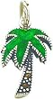 Sterling Silver Green Enameled Palm Tree Charm