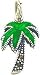 Sterling Silver Green Enameled Palm Tree Charm