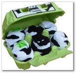 Soggs 6 pairs of cow design socks in an egg carton
