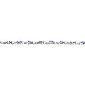 14K White Gold 2.57cttw Diamond and Tanzanite Bracelet 7 by FindingKing
