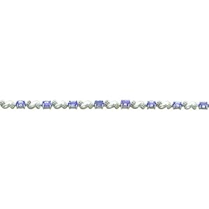 14K White Gold 2.57cttw Diamond and Tanzanite Bracelet 7 by