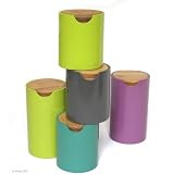 Kitchen & Housewares : Bamboo storage jar (white, grey, prune) 