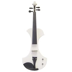 VIOLINSMART WHITE Solid Wood Advance Electric Violin crescent shape