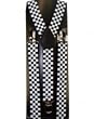 Outer Rebel Fashion Suspenders- White & Black Mini Check