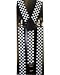 Outer Rebel Fashion Suspenders- White & Black Mini Check