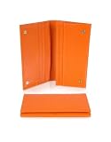 Giorgio Fedon 1919 Class - Women's Orange Grained Leather Large Wallet