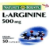L - Arginine 500 Mg Dietary Supplement Capsules, By Natures Bounty - 50 Capsules