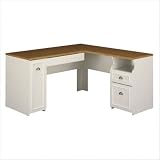 Bush Fairview L-Shaped Computer Desk - Antique White