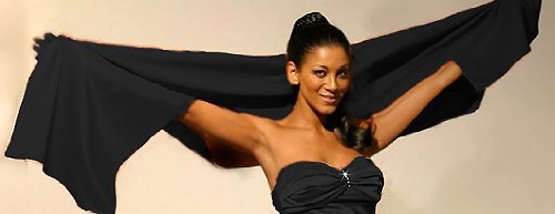 Chiffon-Stola zu Abendkleid / Cocktailkleid schwarz
