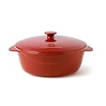 Calphalon Ceramic Cabernet 3 Quart Covered Round Casserole with Lid