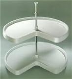 18" Diameter Kidney Lazy Susan Polymer Set White