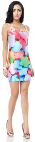LoveLiness Sweet Candy Printed Sleeveless Vest Minidress Multicolor (One Size, Multicolor)