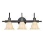 Savoy House 8-1024-3-40 Athena 3 Light Bath Vanity Light in Walnut Patina with Cream Ribbed Scavo glass