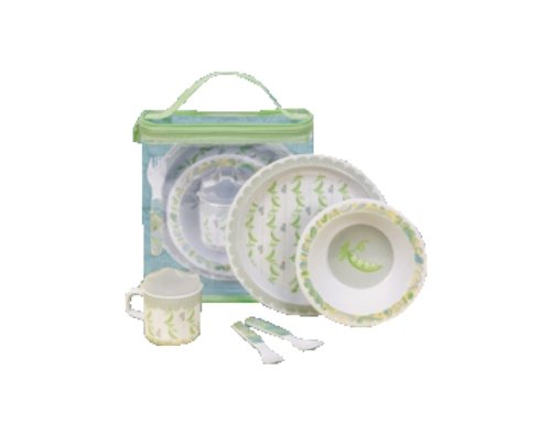 CR Gibson Baby and Toddler Plate, Bowl, Cup, Fork and Spoon Dining Set, Jack,