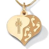  : 10K GOLD FOOTPRINTS PENDANT