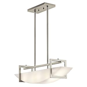 Crescent View Pool Table Island Light in Brushed Nickel