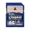 Kingston SDHC 8GB Class 4 SD4/8GB Secure Digital High Capacity Memory Card - Retail Pack