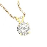 14K .50 CT Diamond Solitaire Pendant