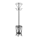 SEI Black Scrolled Metal Coat Rack and Umbrella Stand
