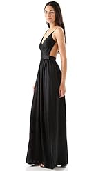 Sexy V-neck Sleeveless Spaghetti Strap Polyester/Silk/Taffeta Backless Illusion Evening Dress/Prom Dress/Party Dress/Maxi Dress 