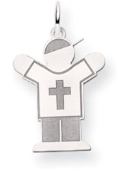 14k White Gold Kid Charm