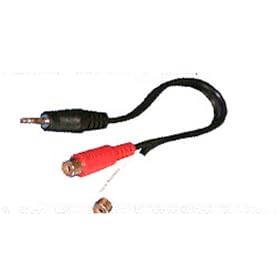2x RCA Phono Female to 1x 3.5mm Male Jack Audio Cable
