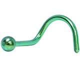 Green BALL Anodized TITANIUM Nose Ring