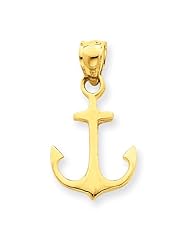 14k Yellow Gold Anchor Pendant. Metal Wt- 1.13g