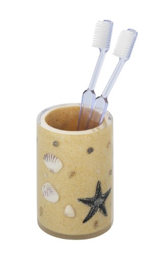 Wenko 19723100 Zahnputzbecher Beach - Polyresin, beige