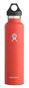 Hydro Flask 24 oz Vacuum Insulated Stainless Steel Water Bottle, Standard Mouth w/Loop Cap, Tangelo