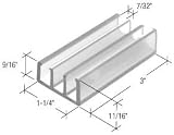 CRL 1-1/4 Wide Clear Sliding Shower Door Bottom Guide - Package
