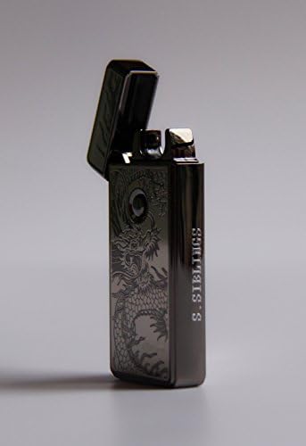 SHINYSIBLINGS Electrical Arc Lighter USB Rechargeable Windproof Flameless Lighter(Black Dragon)