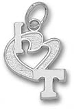 Tennessee Volunteers Solid Sterling Silver ''I Heart T'' 1/2'' Pendant