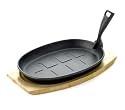 NEW Viners Cookware 27cm Serving Cast Iron Sizzle Pan [with ridges]
