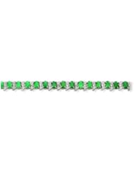 Sterling Silver Emerald And Diamond Bracelet