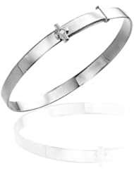 Baby Gift - Silver Cross Baby Bangle with Diamond